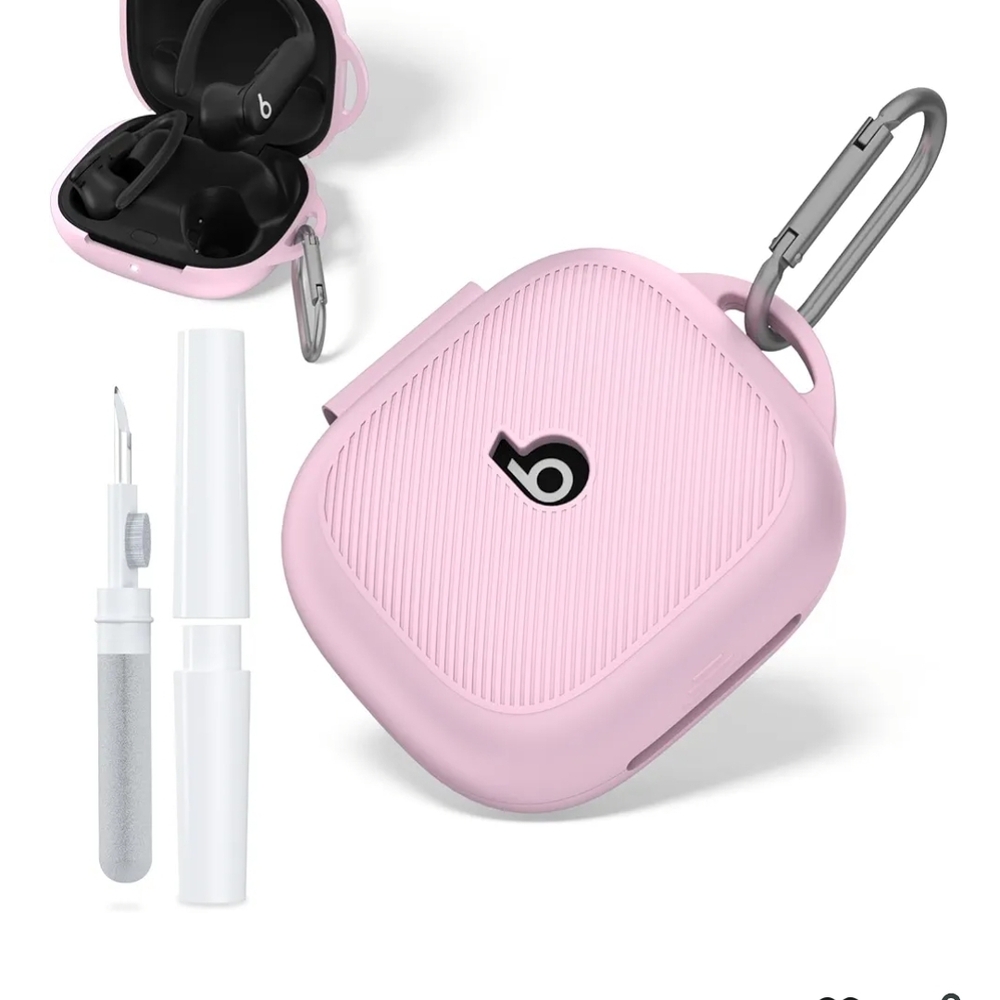 Pink Beats Earbuds Case with Cleaning Kit